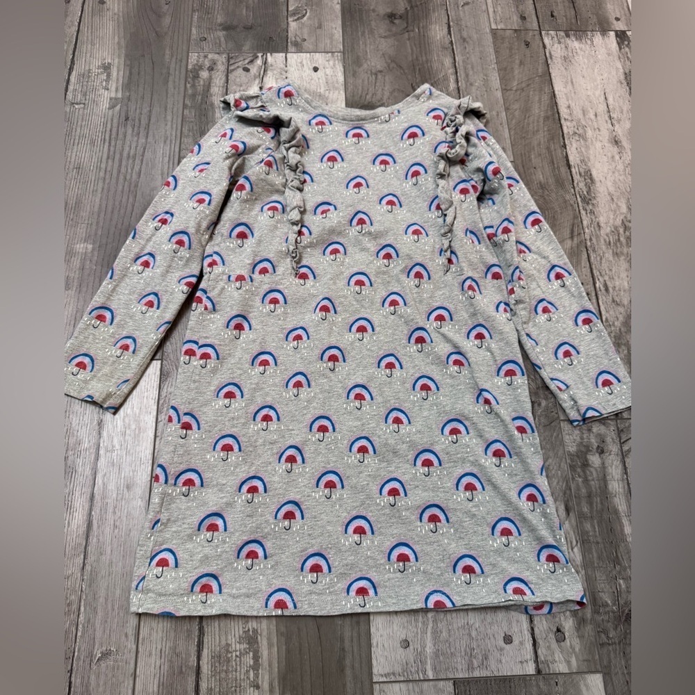 Tea Collection Girls Ruffle Sleeve A-line Umbrella Rainbow Size 10 Ballet Dress